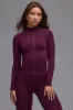 Define Luxe Zip-Up Jacket in Grape sold by Bo + Tee