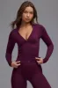 Define Luxe Zip-Up Jacket in Grape sold by Bo + Tee