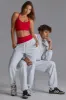 Petite Relaxed Mid-Rise Joggers in Grey Marl sold by Bo + Tee