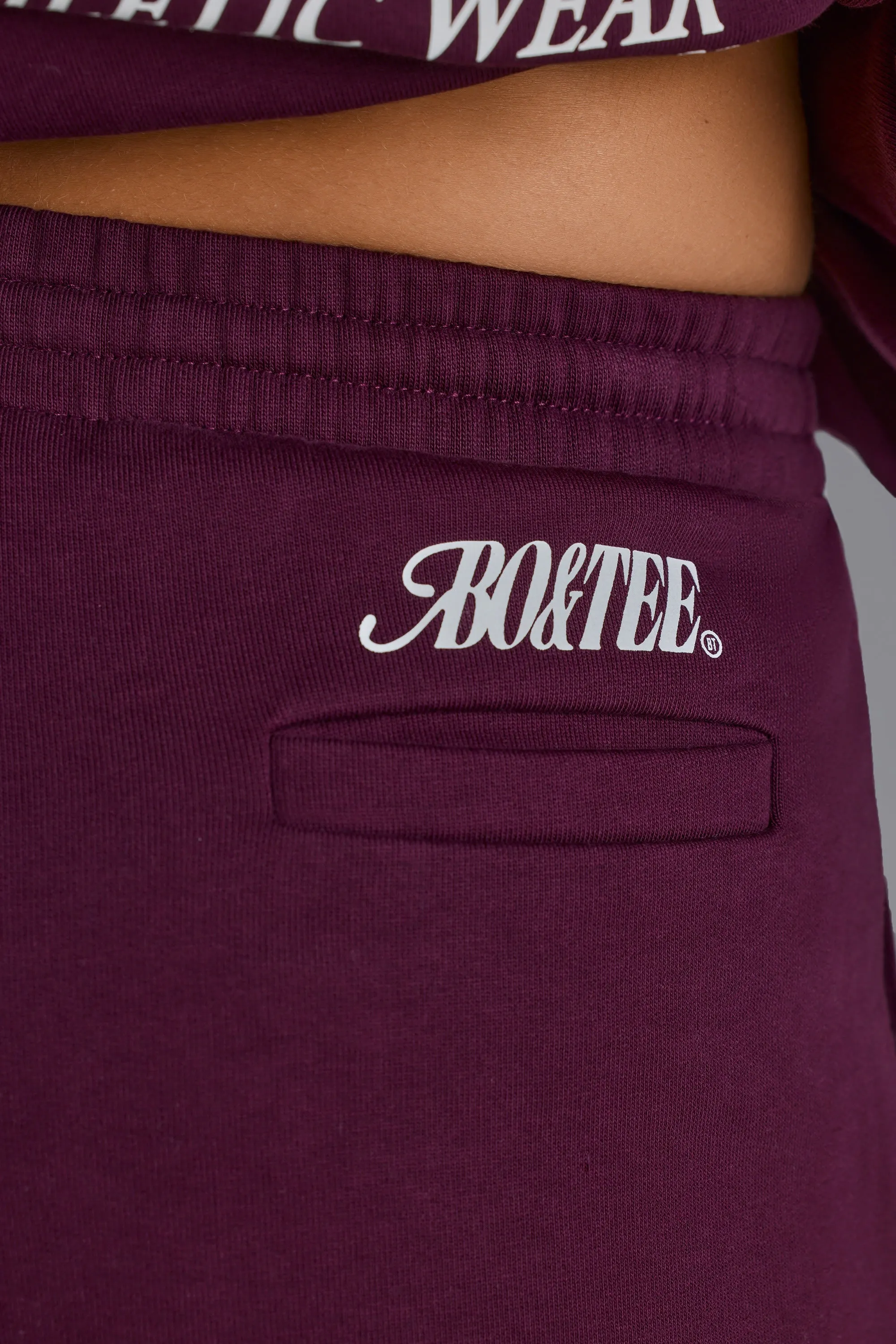 Soft Cotton Jersey Relaxed Mid-Rise Joggers in Grape sold by Bo + Tee product image thumbnail 4
