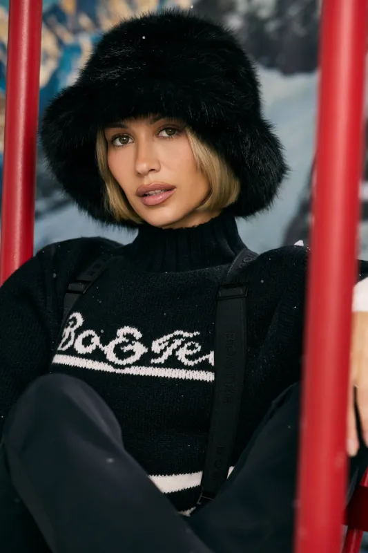 Faux-Fur Hat in Black sold by Bo + Tee