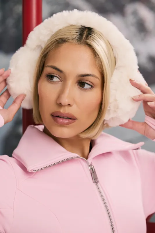 Faux-Fur Earmuffs in Ice White sold by Bo + Tee