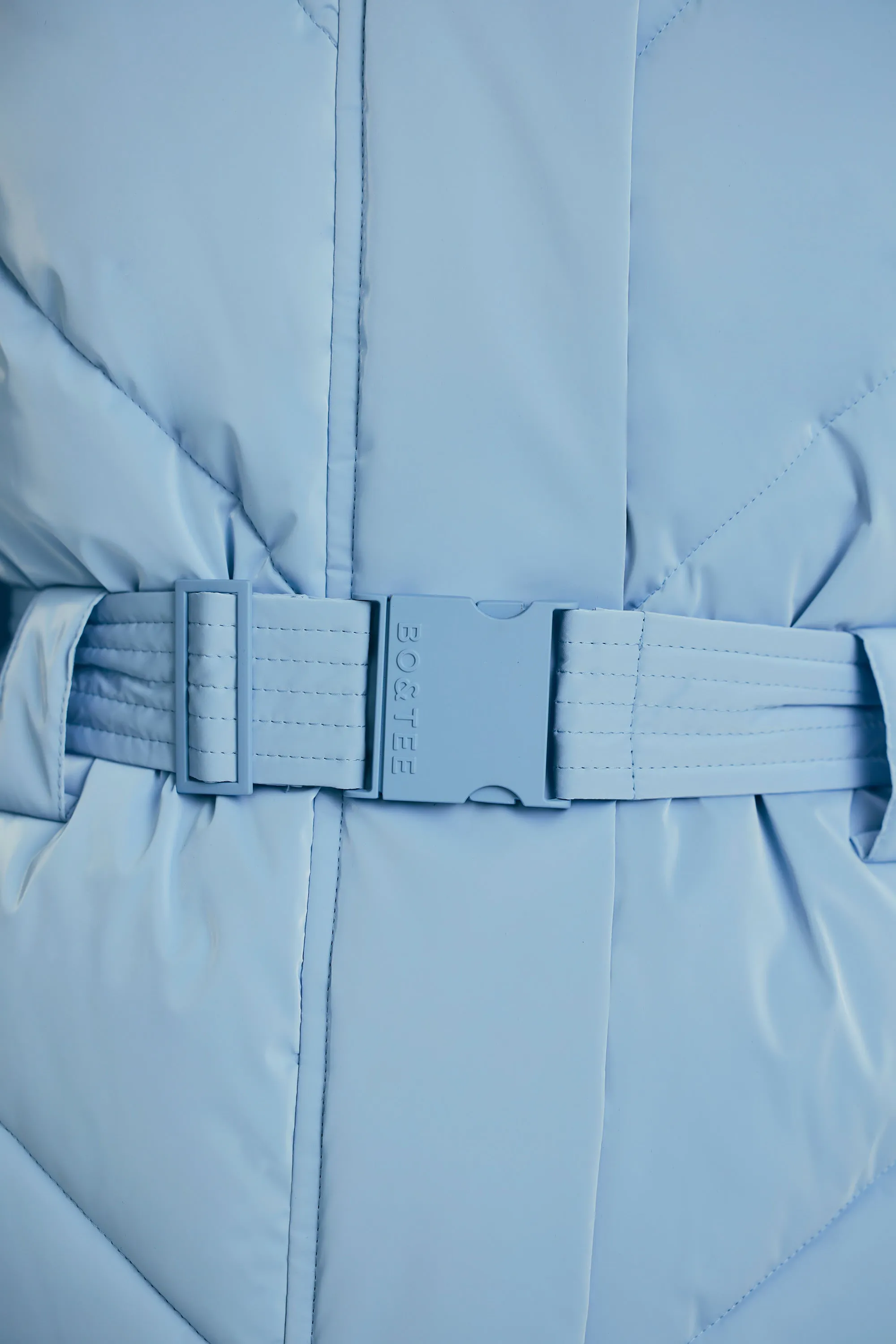 Oversized Quilted Hooded Ski Jacket in Ice Blue sold by Bo + Tee product image thumbnail 5