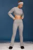 Petite Cable-Knit Flared Trousers in Grey Marl sold by Bo + Tee