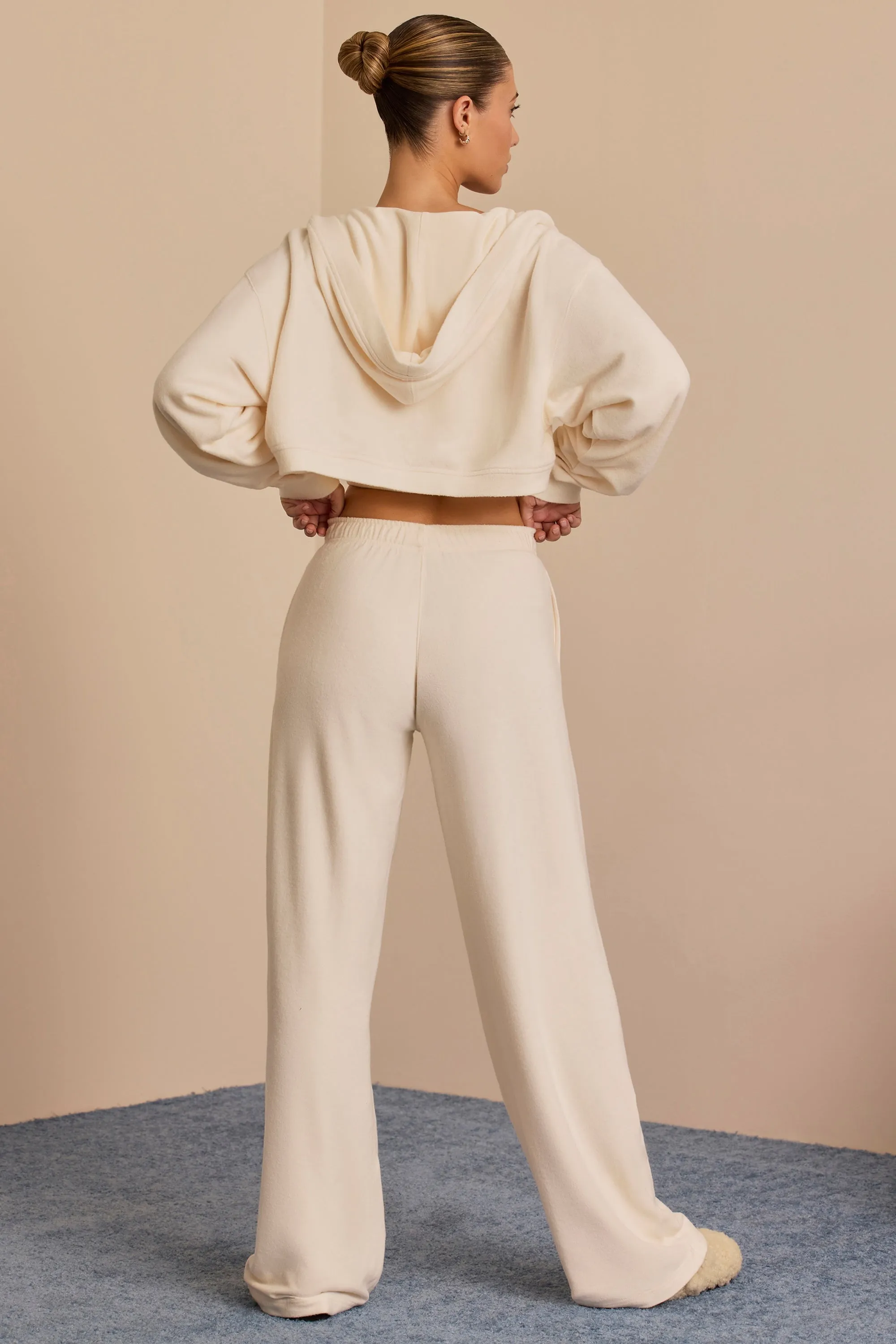 Tall Brushed Jersey Wide-Leg Joggers in Ecru sold by Bo + Tee product image thumbnail 2