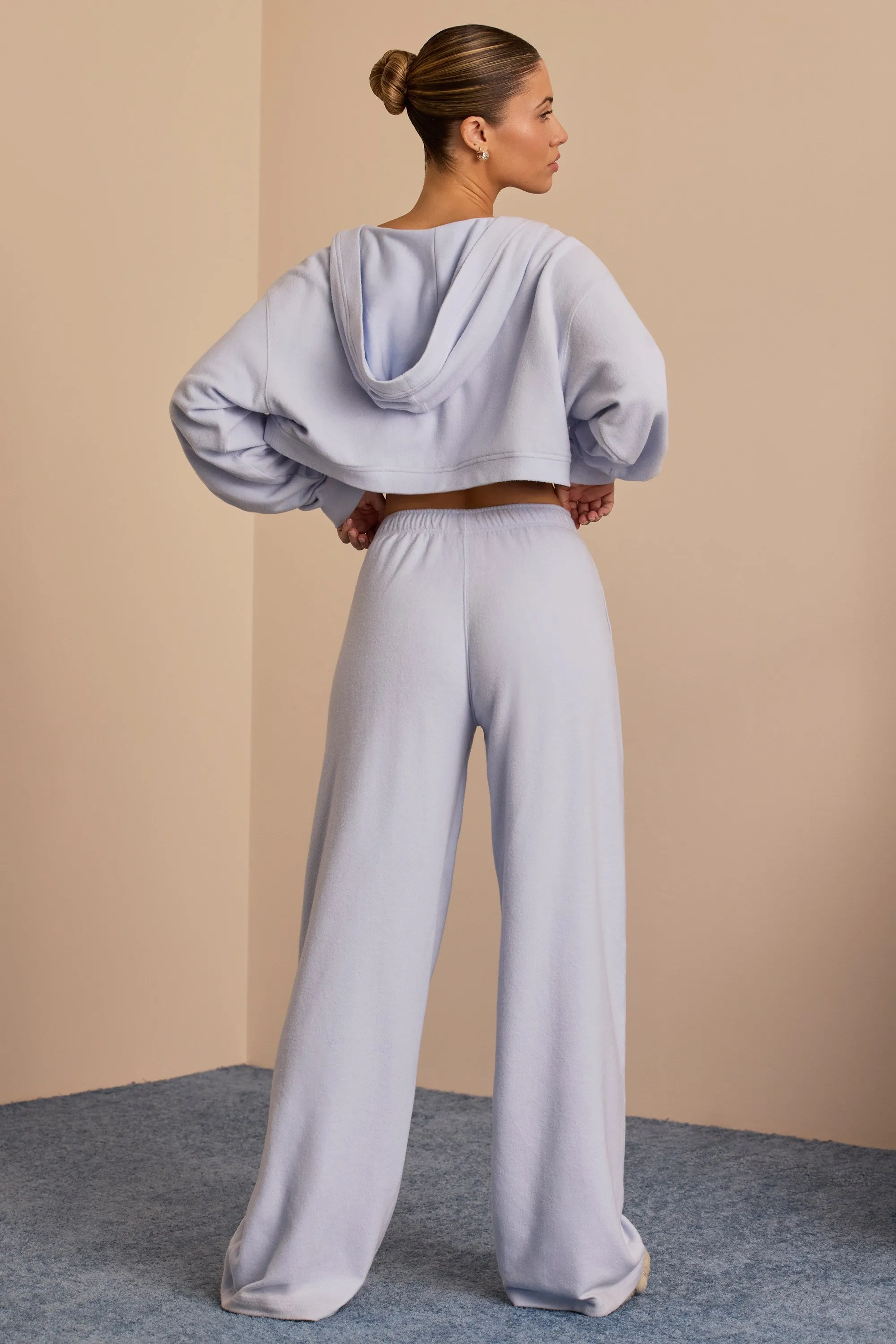 Tall Brushed Jersey Wide-Leg Joggers in Soft Blue sold by Bo + Tee product image thumbnail 2