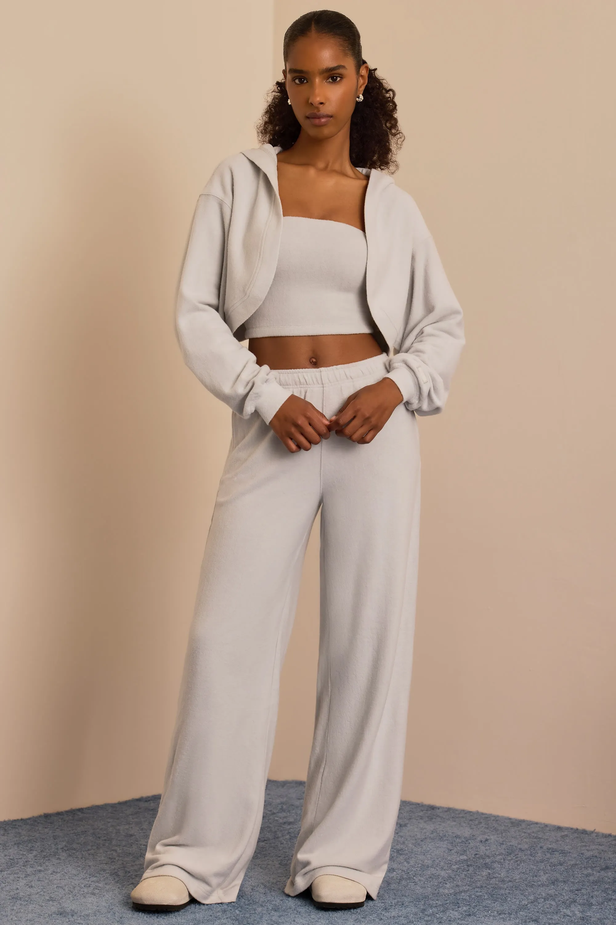 Tall Brushed Jersey Wide-Leg Joggers in Fog Grey sold by Bo + Tee product image thumbnail 5