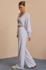 Brushed Jersey Wide-Leg Joggers in Soft Blue sold by Bo + Tee