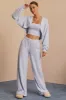 Brushed Jersey Wide-Leg Joggers in Soft Blue sold by Bo + Tee