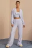 Brushed Jersey Wide-Leg Joggers in Soft Blue sold by Bo + Tee