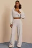 Brushed Jersey Wide-Leg Joggers in Fog Grey sold by Bo + Tee
