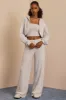 Brushed Jersey Wide-Leg Joggers in Fog Grey sold by Bo + Tee