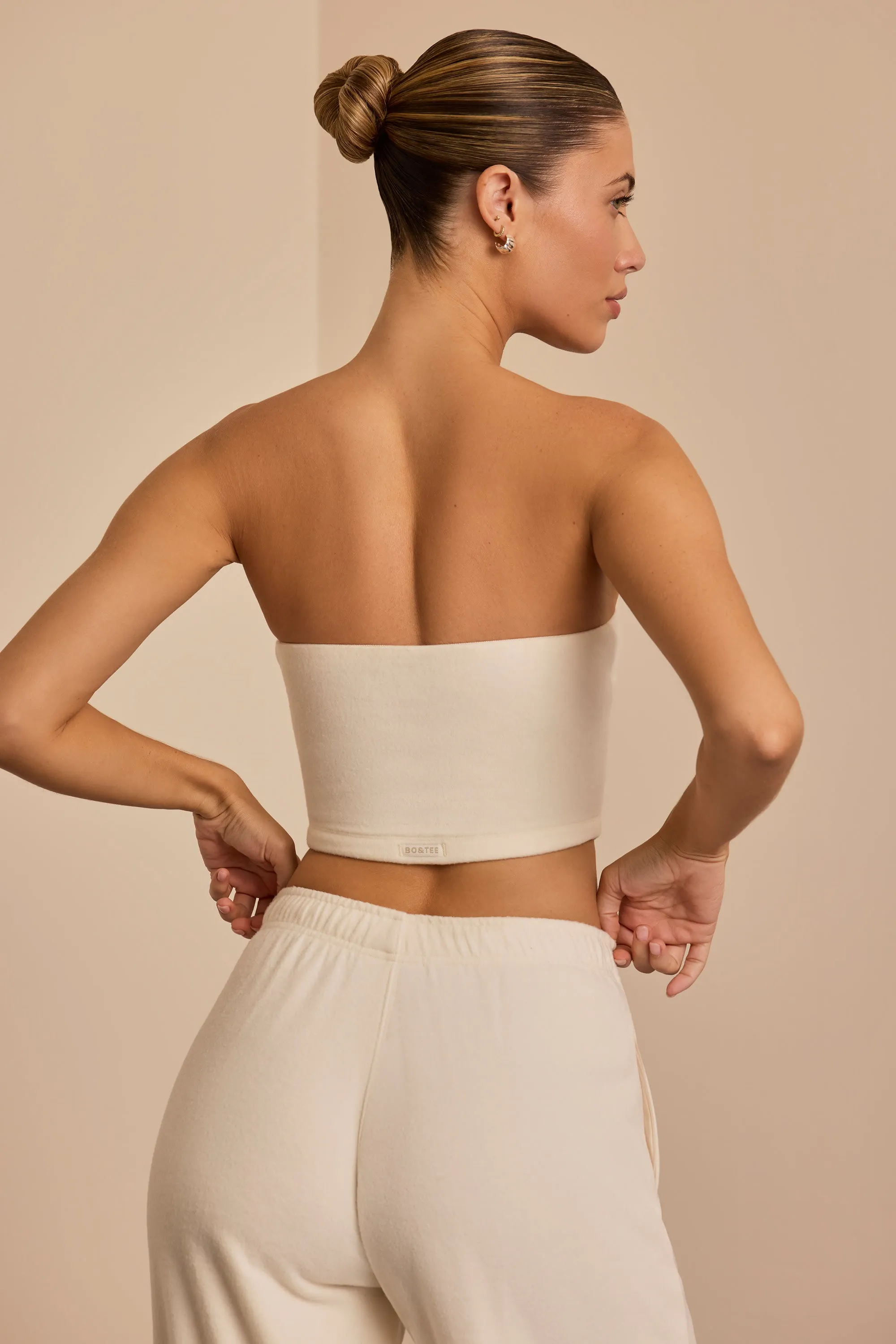 Brushed Jersey Bandeau Top in Ecru sold by Bo + Tee product image thumbnail 2