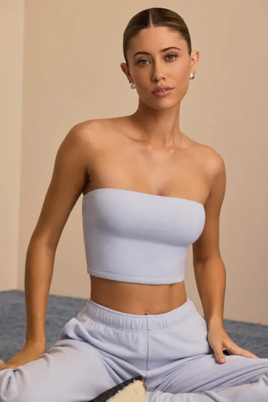 Brushed Jersey Bandeau Top in Soft Blue sold by Bo + Tee
