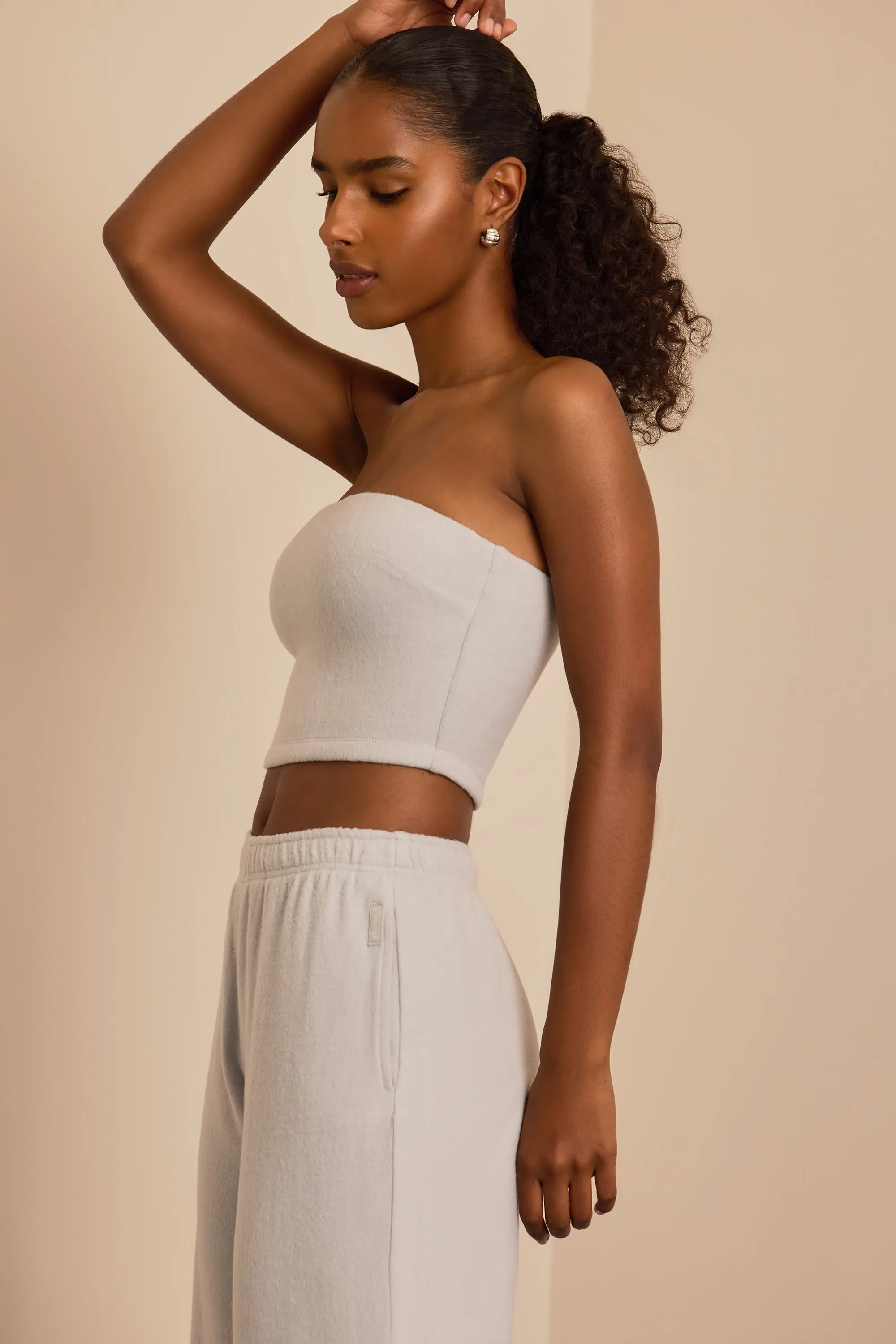 Brushed Jersey Bandeau Top in Fog Grey sold by Bo + Tee product image thumbnail 4