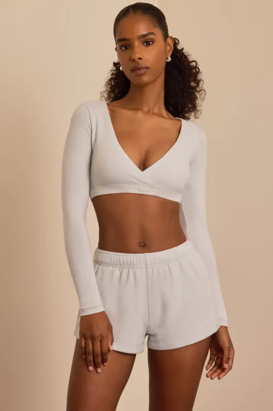 Brushed Jersey Elasticated Mini Shorts in Fog Grey sold by Bo + Tee