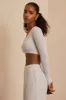 Brushed Jersey Wrap Crop Top in Fog Grey sold by Bo + Tee