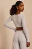 Brushed Jersey Wrap Crop Top in Fog Grey sold by Bo + Tee