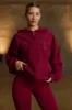 Oversized Zip-Up Hoodie in Burgundy sold by Bo + Tee