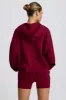 Oversized Zip-Up Hoodie in Burgundy sold by Bo + Tee