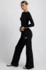 Low-Rise Wide-Leg Joggers in Black sold by Bo + Tee