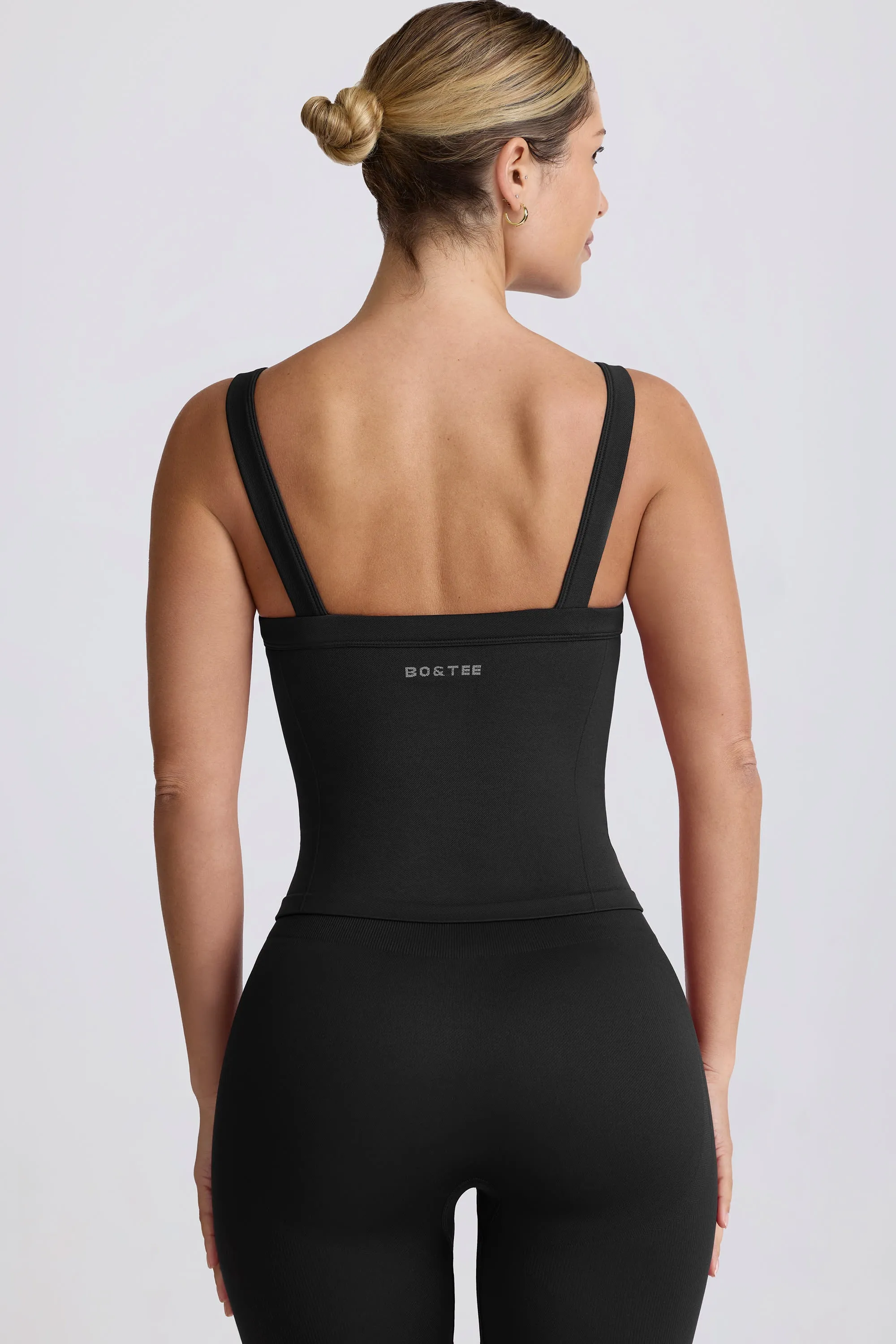 Super Sculpt Seamless Longline Tank Top in Black sold by Bo + Tee product image thumbnail 2