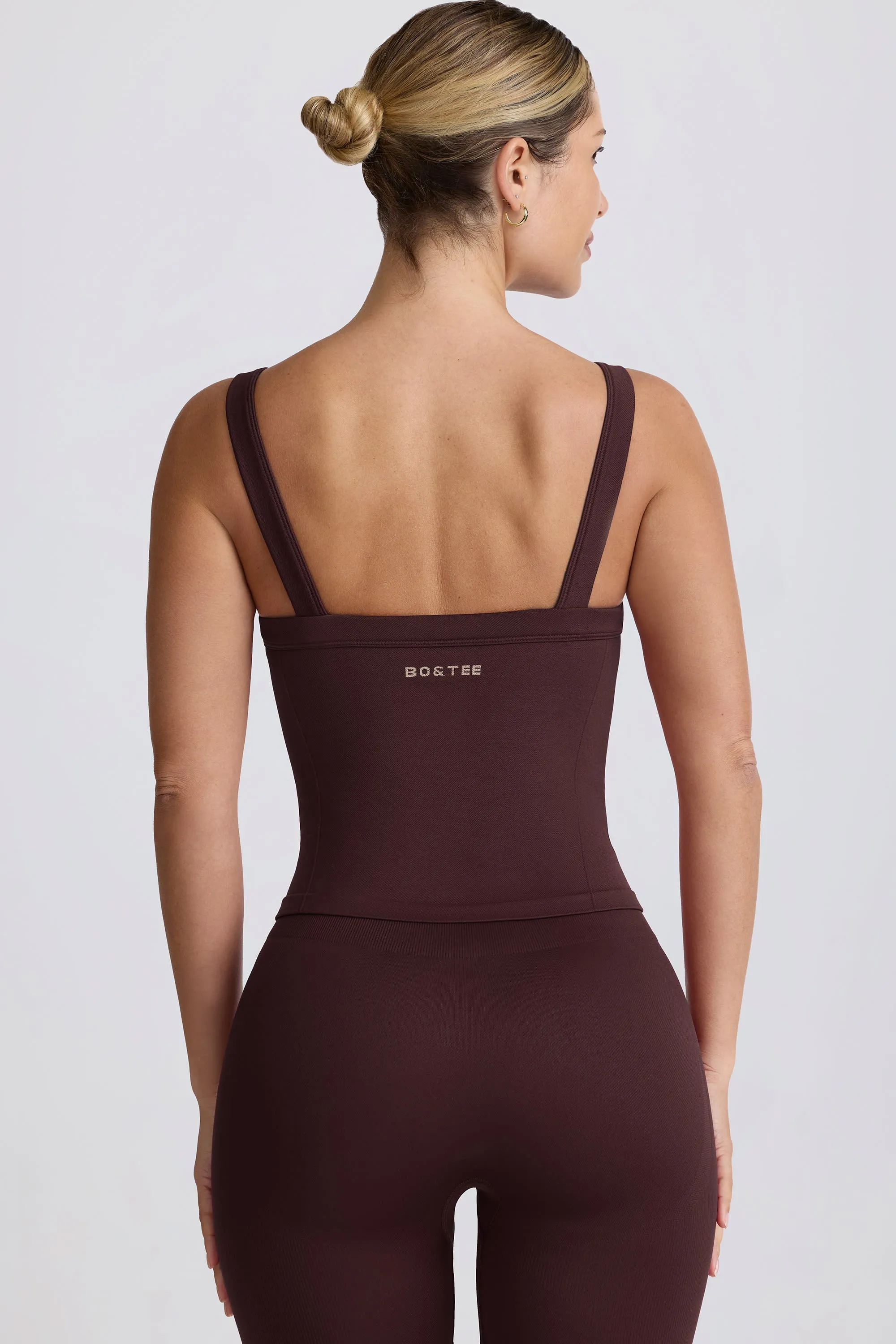 Super Sculpt Seamless Longline Tank Top in Chocolate sold by Bo + Tee product image thumbnail 3