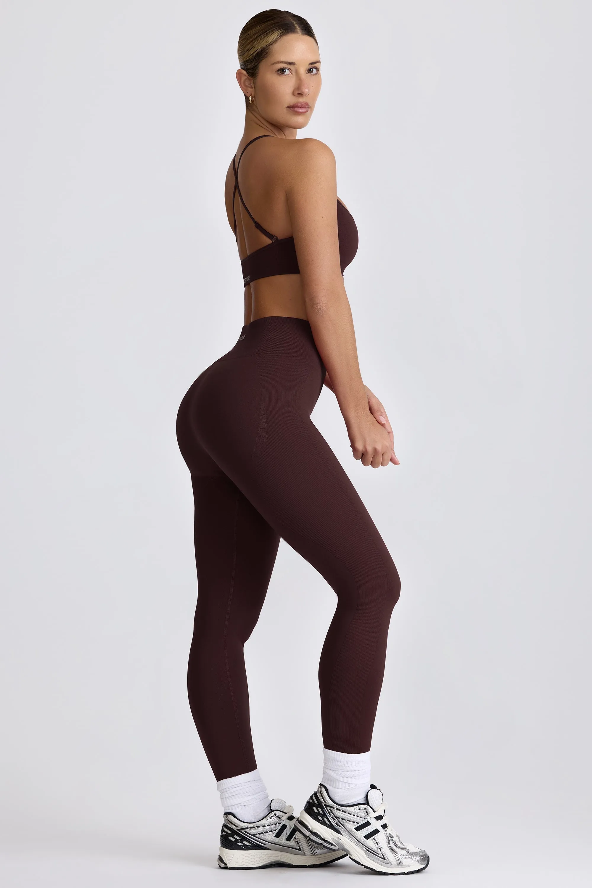 Super Sculpt Seamless Leggings in Chocolate sold by Bo + Tee product image thumbnail 4