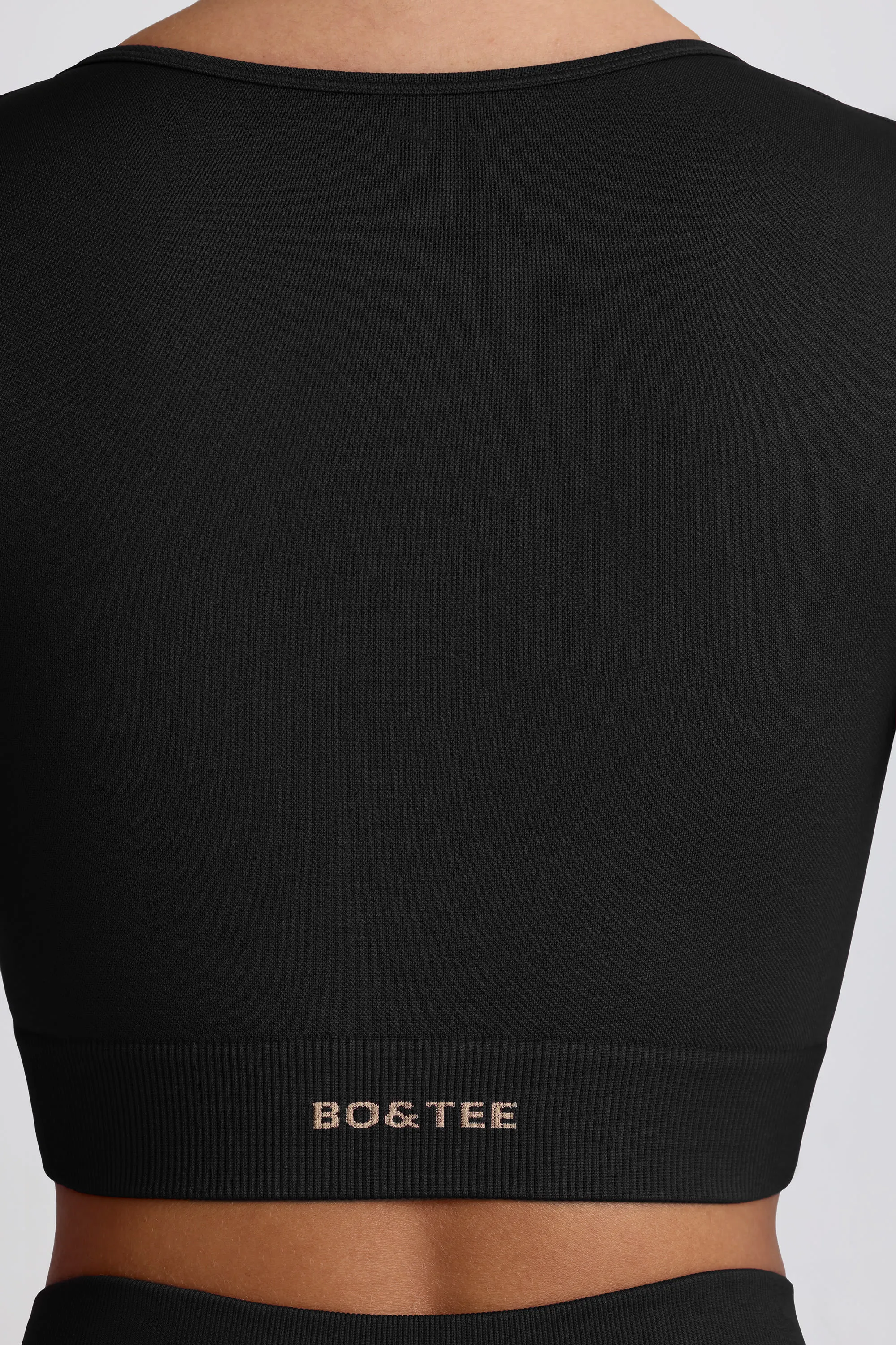 Super Sculpt Seamless Long-Sleeve Crop Top in Black sold by Bo + Tee product image thumbnail 5