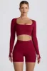 Super Sculpt Seamless Long-Sleeve Crop Top in Burgundy sold by Bo + Tee