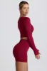 Super Sculpt Seamless Long-Sleeve Crop Top in Burgundy sold by Bo + Tee