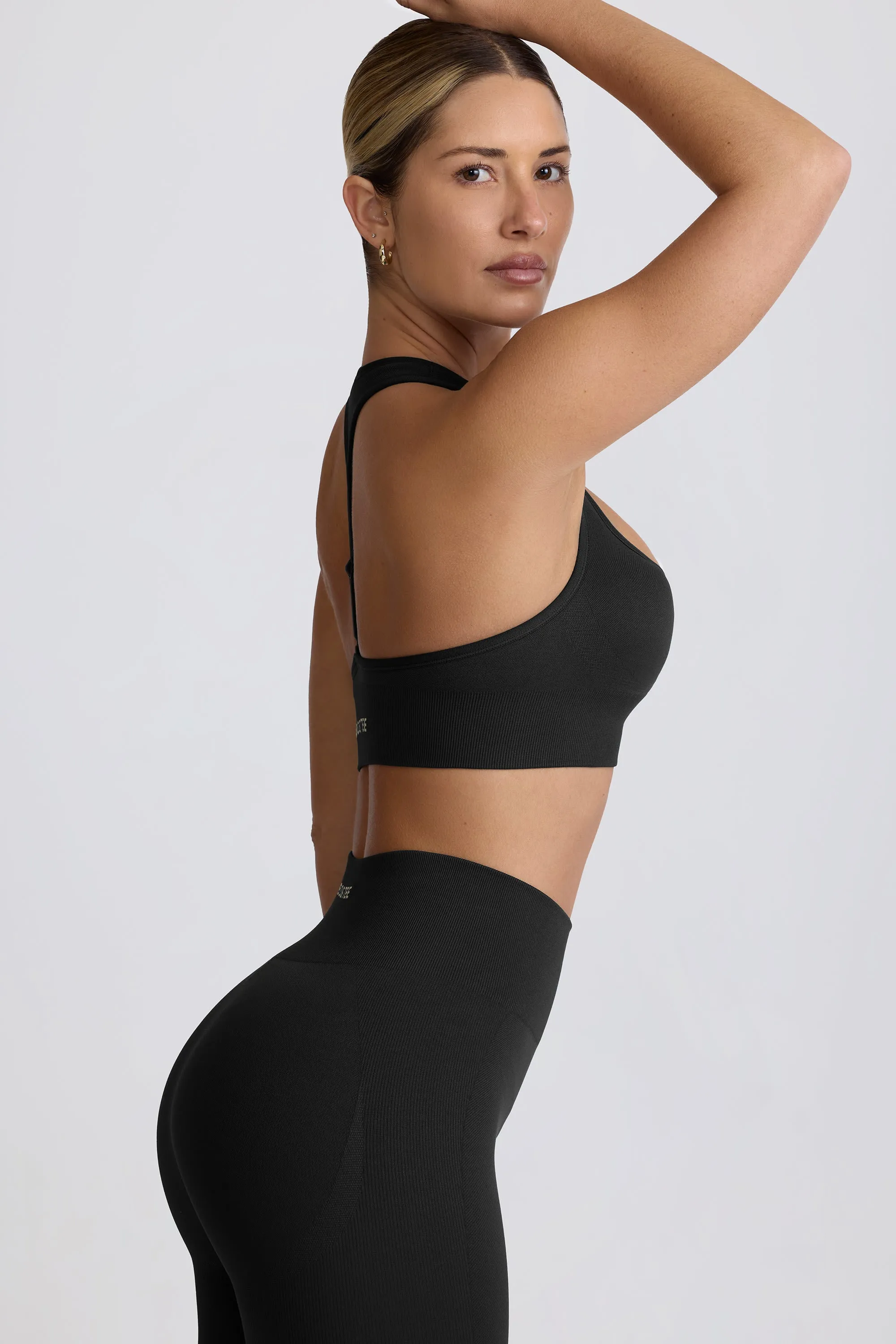 Super Sculpt Seamless T-Back Sports Bra in Black sold by Bo + Tee product image thumbnail 4