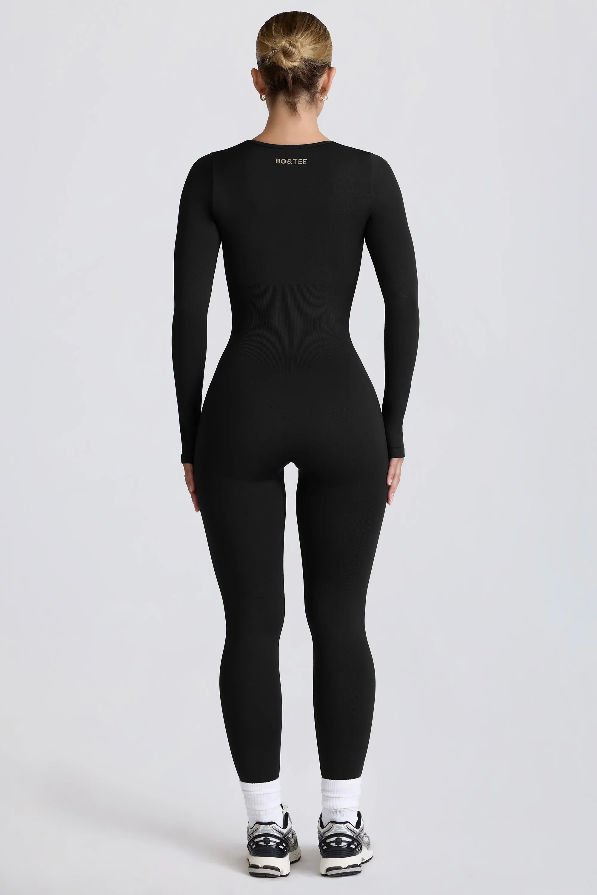 Petite Super Sculpt Seamless Full-Length Jumpsuit in Black sold by Bo + Tee product image thumbnail 3