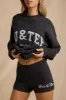 Mid-Rise Knit Mini Shorts in Charcoal Marl sold by Bo + Tee