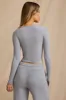 Ribbed Modal Long-Sleeve Top in Soft Blue sold by Bo + Tee
