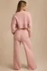Petite Mid-Rise Wide-Leg Joggers in Blush Pink sold by Bo + Tee