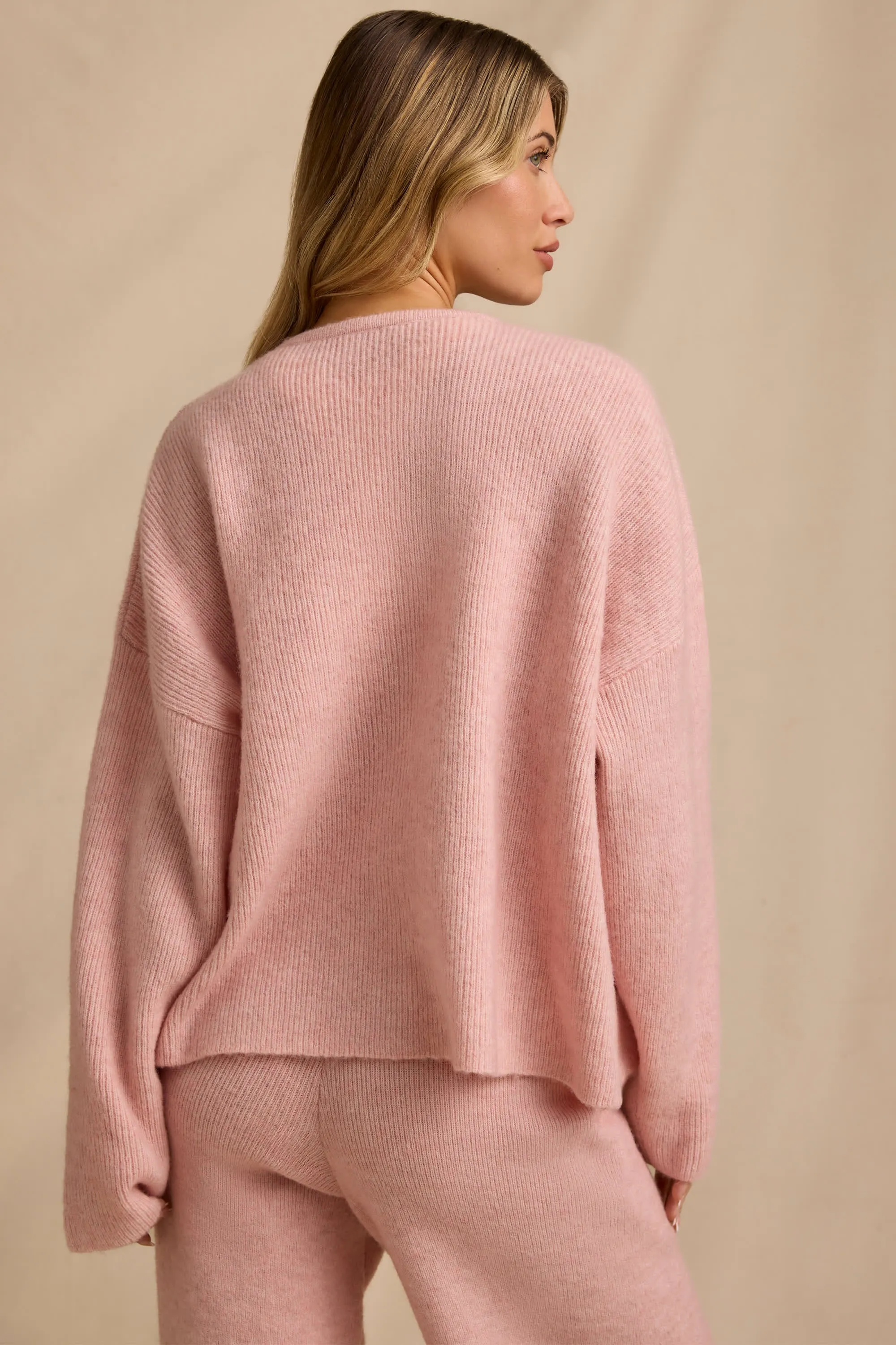 Oversized Zip-Up Cardigan in Blush Pink sold by Bo + Tee product image thumbnail 2