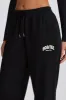 Mid-Rise Wide-Leg Joggers in Black sold by Bo + Tee