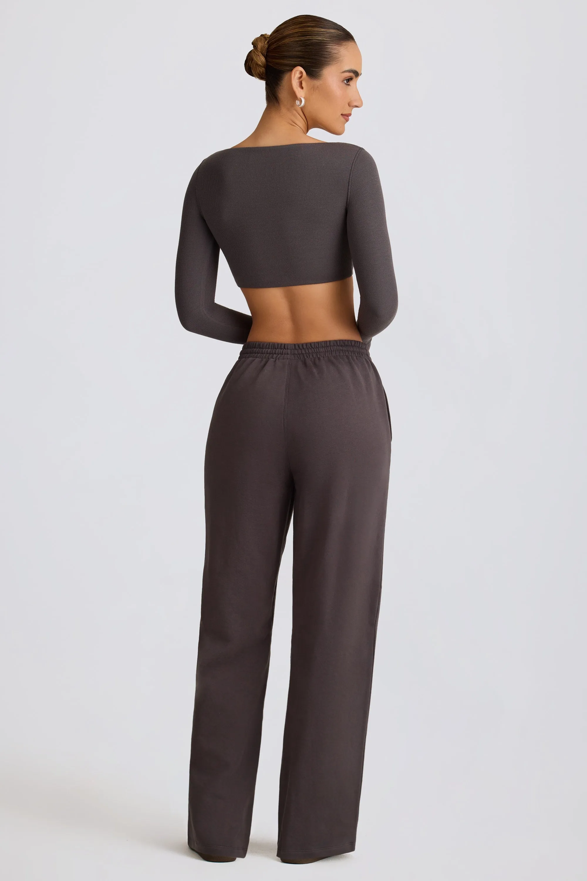 Mid-Rise Wide-Leg Joggers in Charcoal Grey sold by Bo + Tee product image thumbnail 2