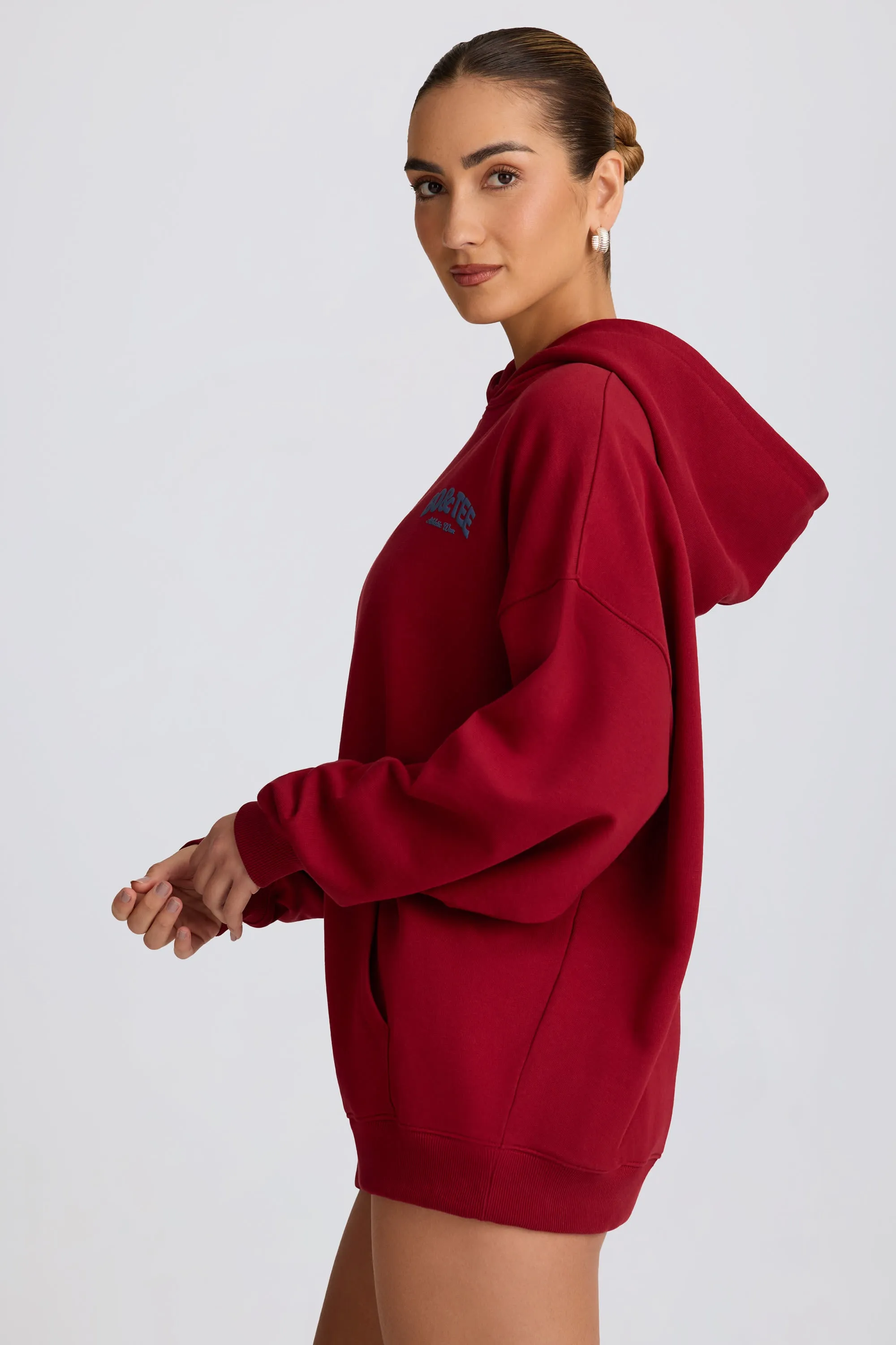 Oversized Hoodie in Burgundy sold by Bo + Tee product image thumbnail 3