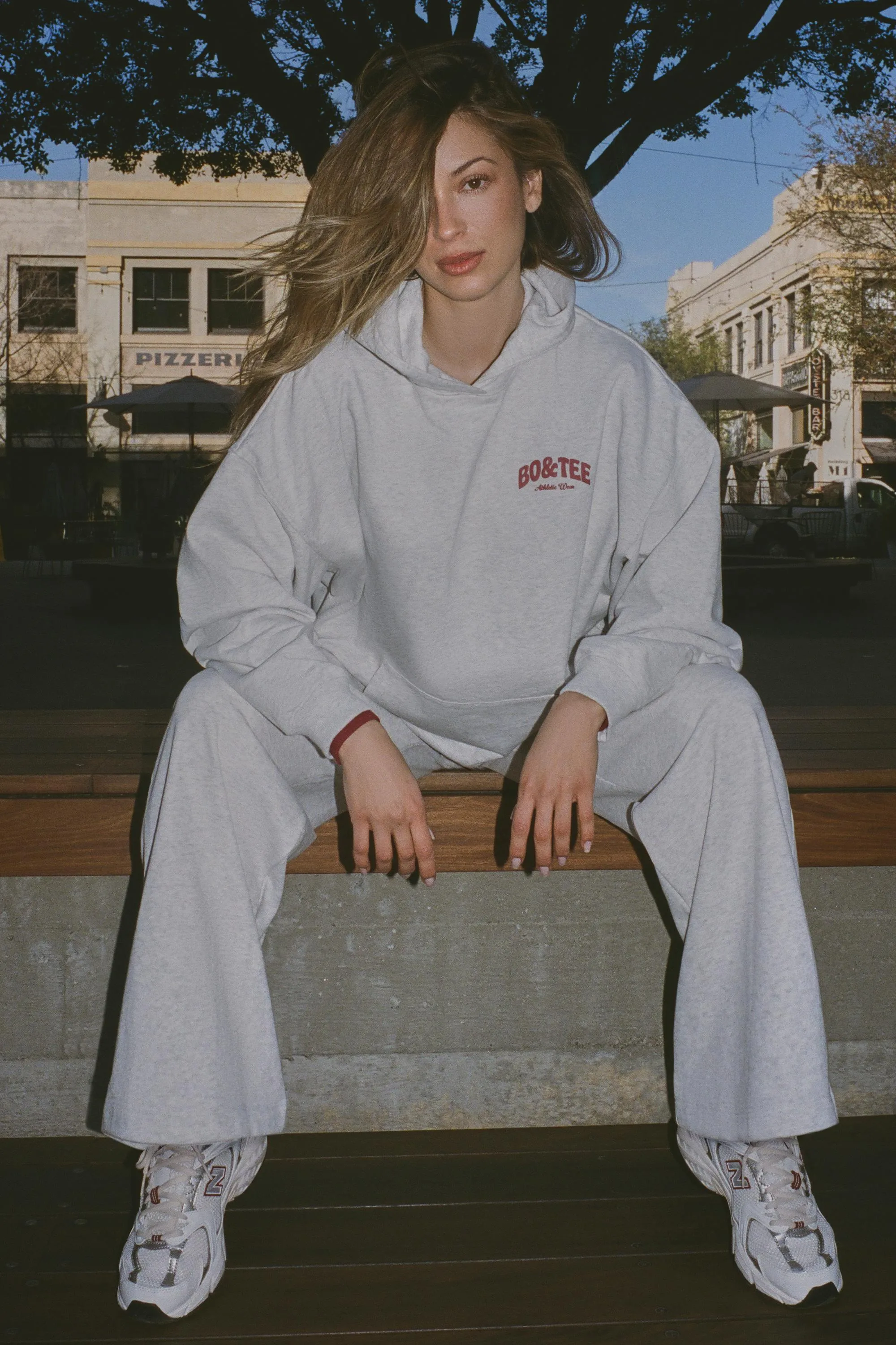 Oversized Hoodie in Grey Marl sold by Bo + Tee