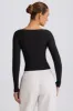Tencel™ Ribbed Modal Ruched V-Neck Top in Black sold by Bo + Tee