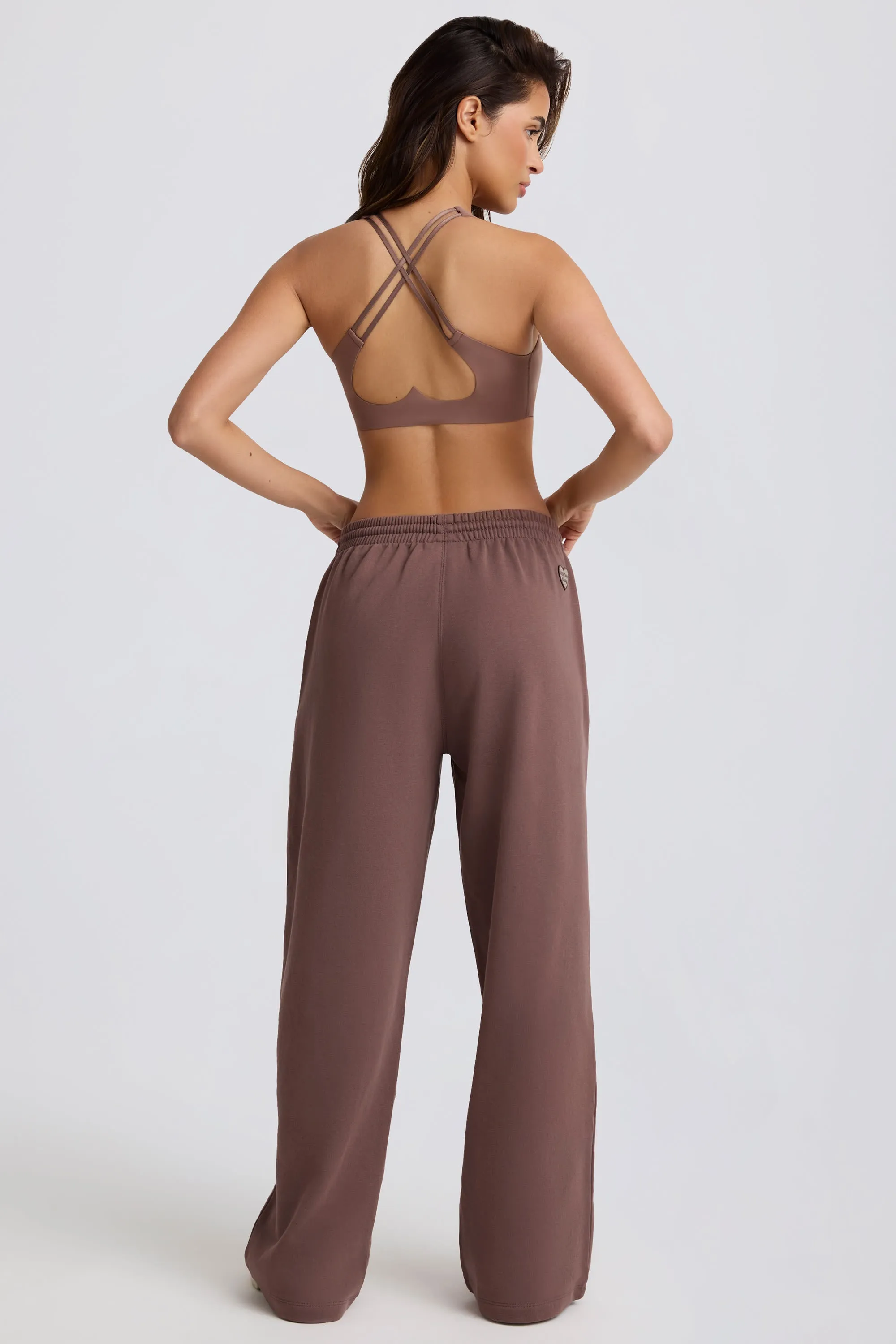 Mid-Rise Wide-Leg Joggers in Mocha sold by Bo + Tee product image thumbnail 3