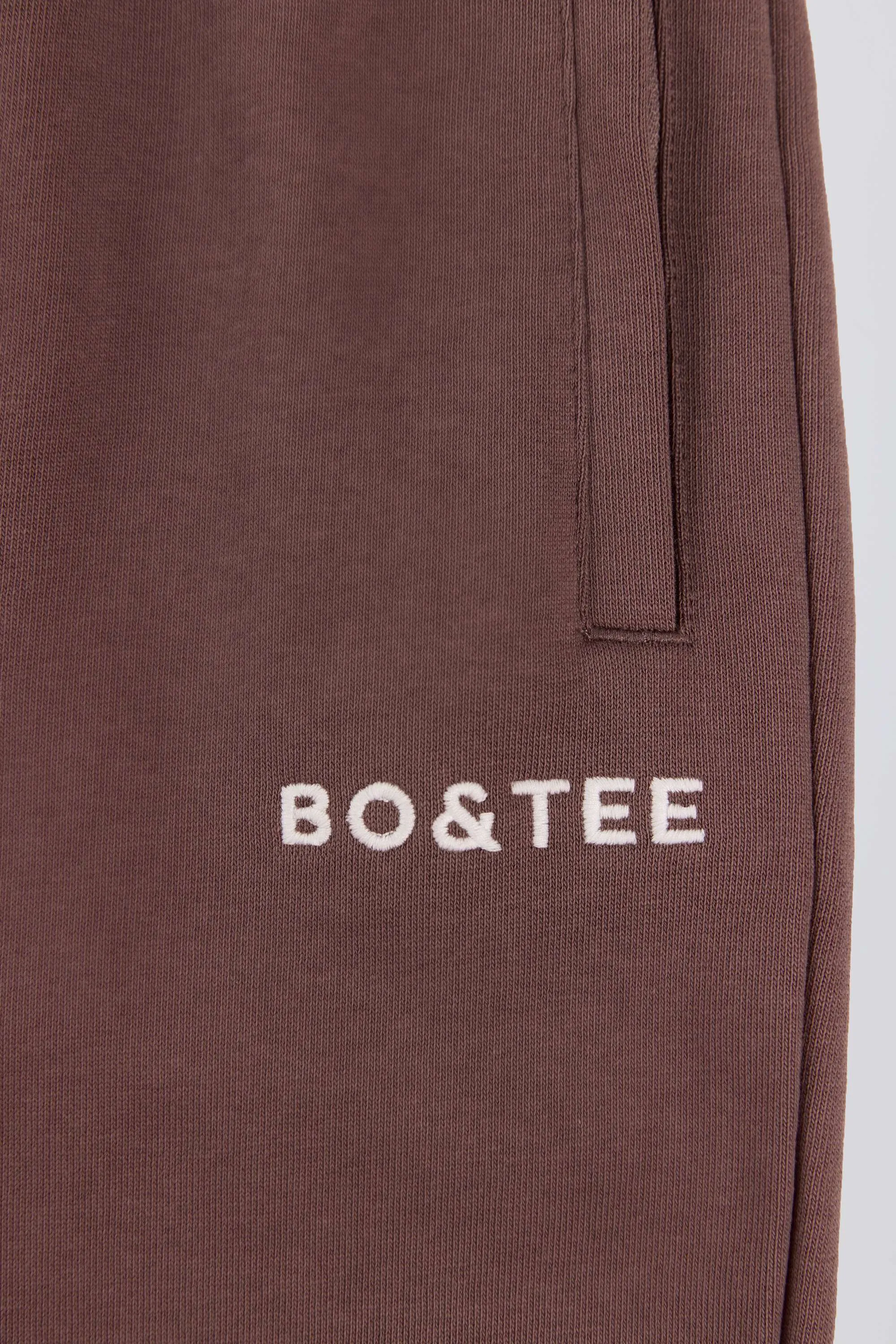 Mid-Rise Wide-Leg Joggers in Mocha sold by Bo + Tee product image thumbnail 5