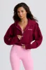 Cropped Zip-Up Hoodie in Burgundy sold by Bo + Tee