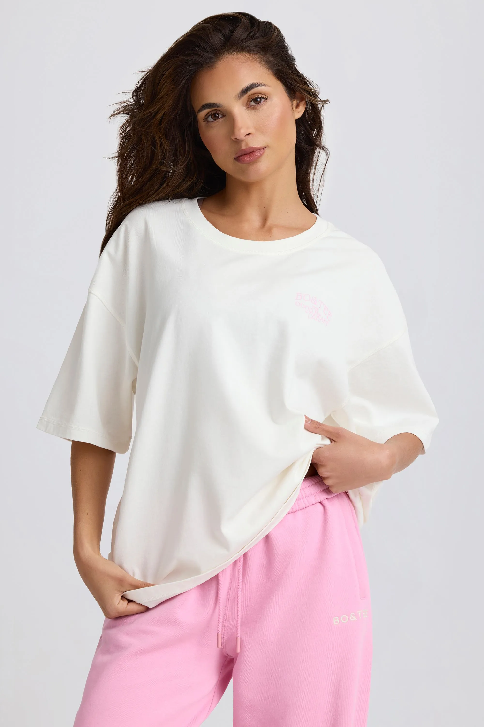 Oversized T-Shirt in White sold by Bo + Tee product image thumbnail 3