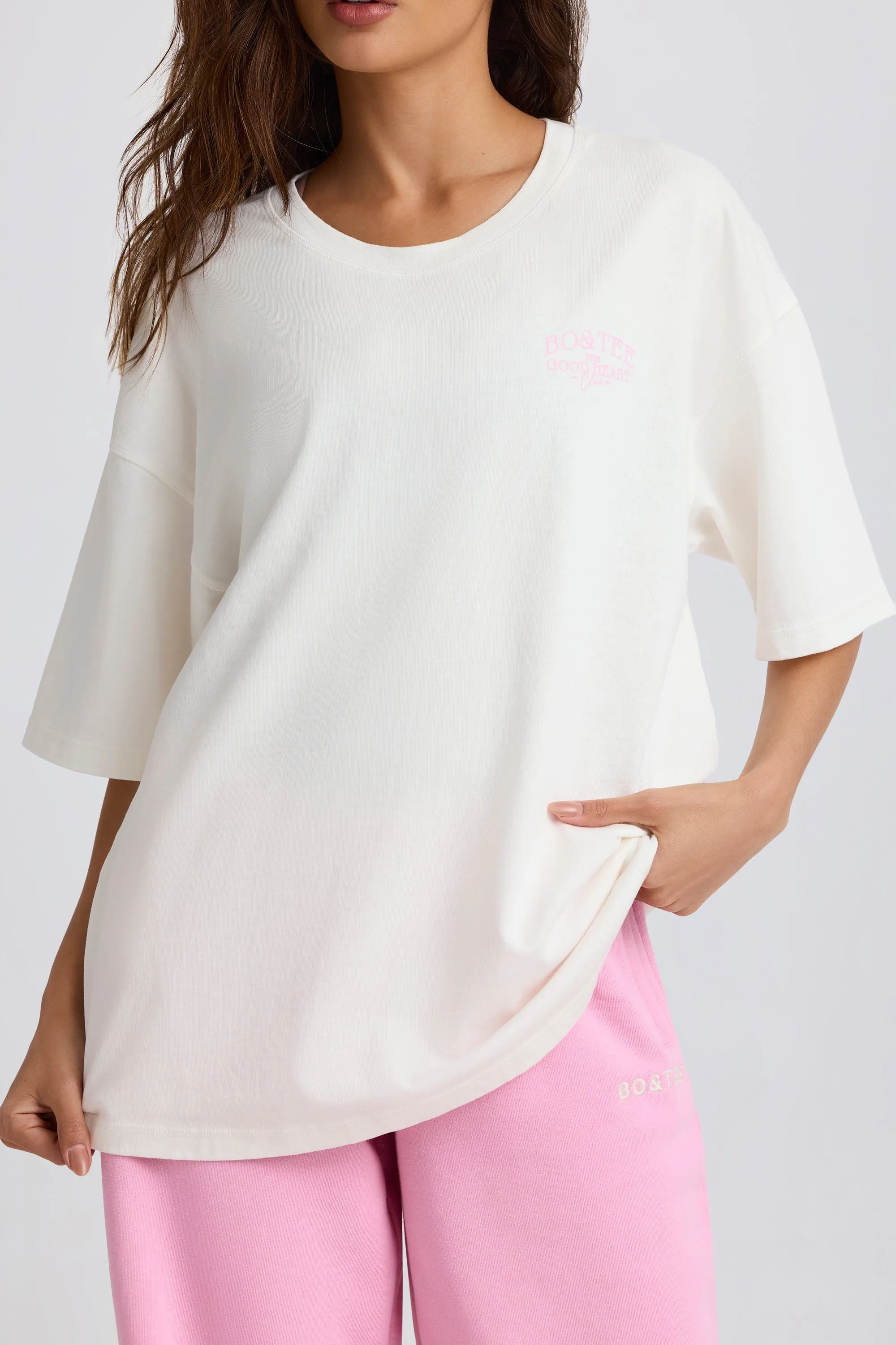 Oversized T-Shirt in White sold by Bo + Tee product image thumbnail 5