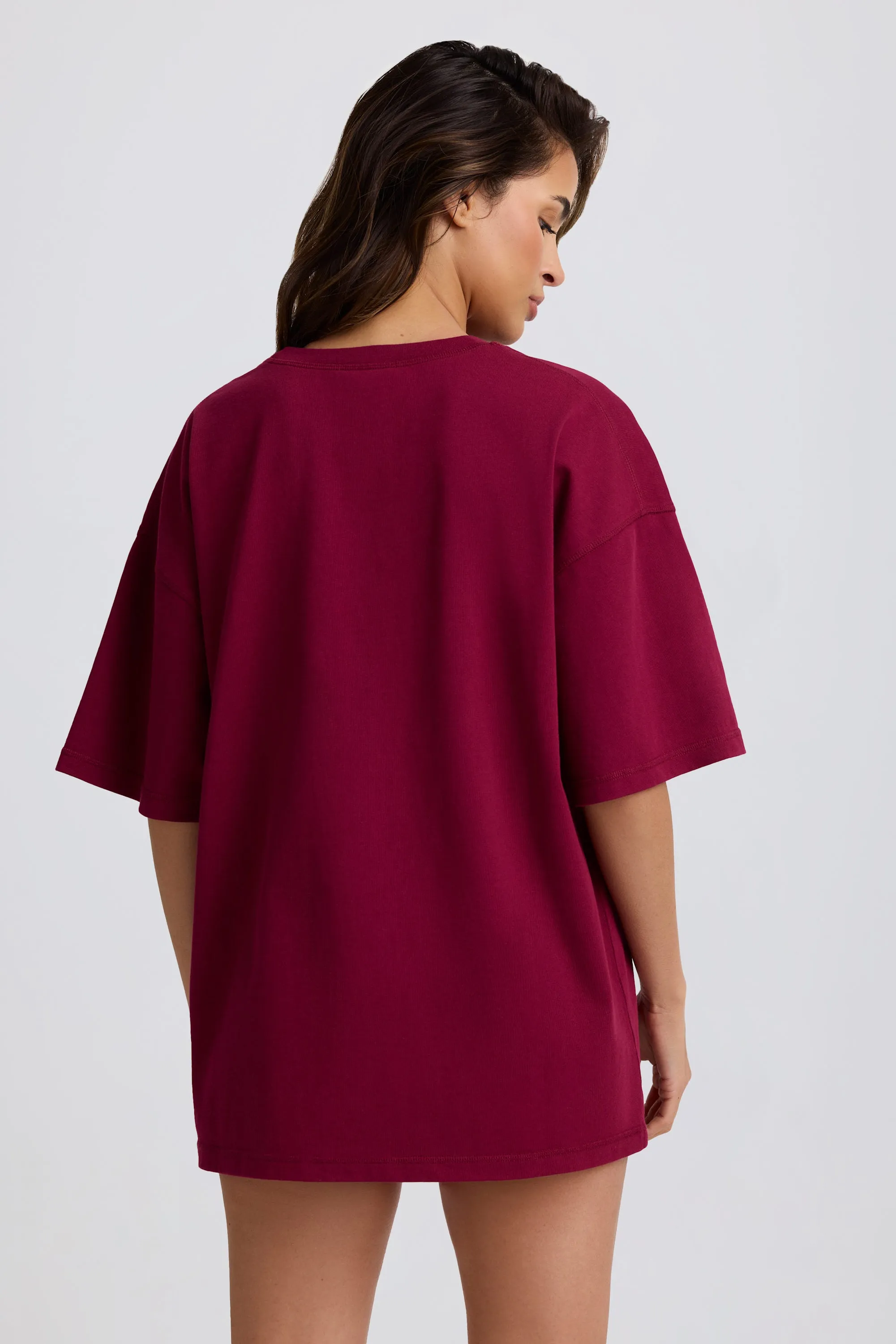 Oversized T-Shirt in Burgundy sold by Bo + Tee product image thumbnail 2