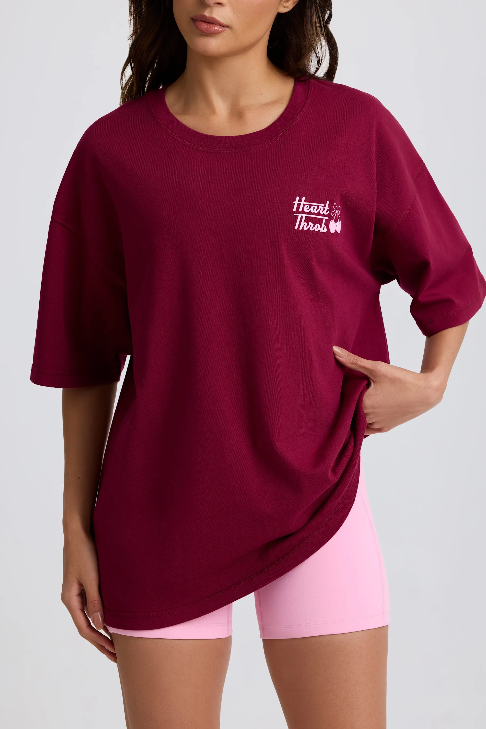 Oversized T-Shirt in Burgundy sold by Bo + Tee product image thumbnail 4