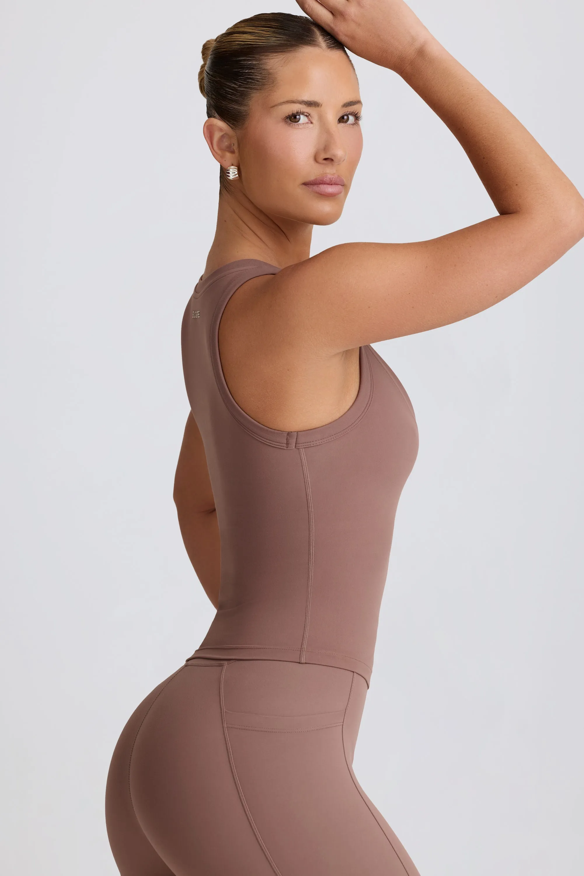 Soft Active V-Neck Tank Top in Mocha sold by Bo + Tee product image thumbnail 4